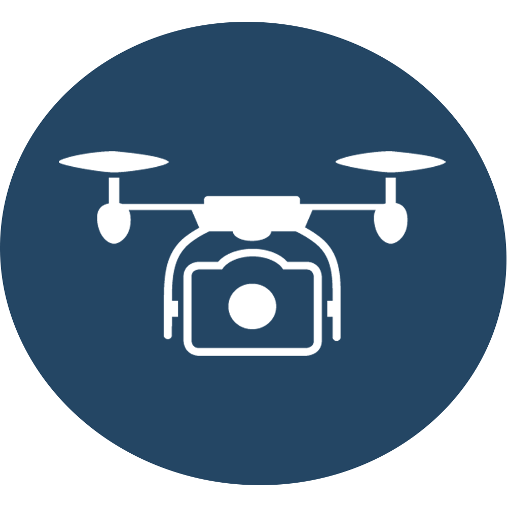 Icon Drohne Blau